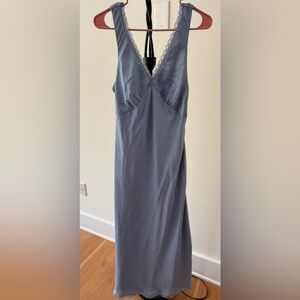 American Eagle Outfitters Lace-Trimmed Blue Chemise